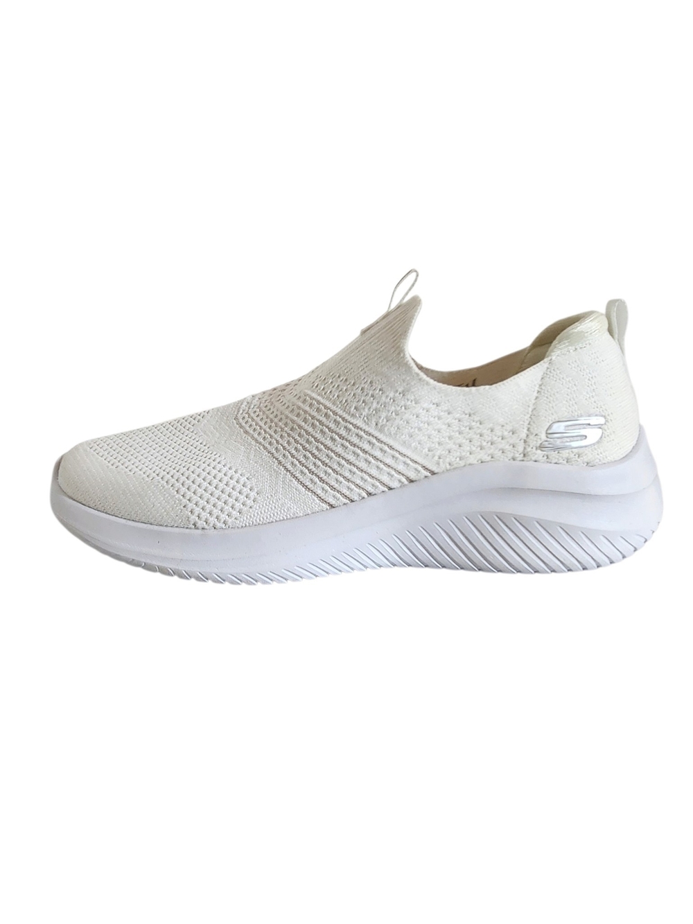 Skechers White Knit Slip-On Sneakers Size 9.5